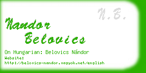 nandor belovics business card
